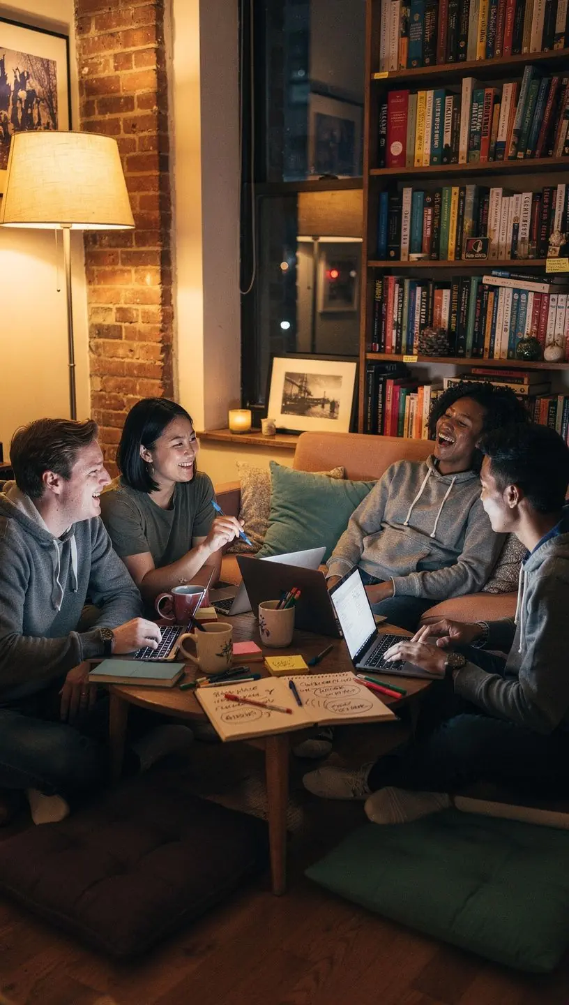 Community members collaborating on learning initiatives.